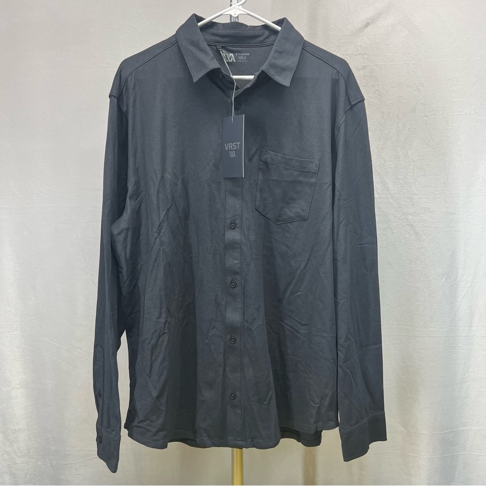 VRST Men’s Charcoal Heather Casual‎ Button Down Shirt x-large